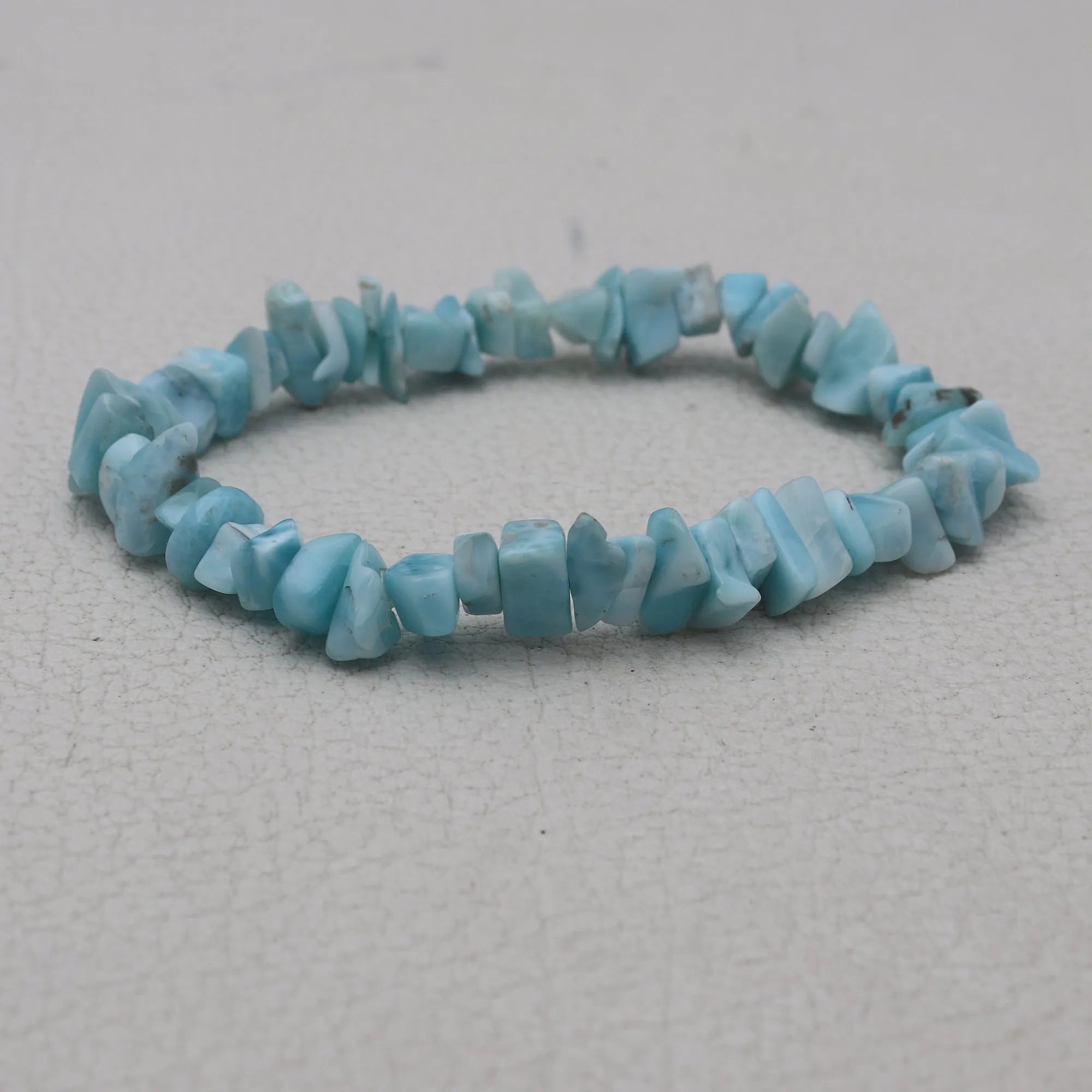 Natural Larimar Beads Bracelet
