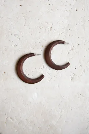 Natural Wood Half Hoop Earrings