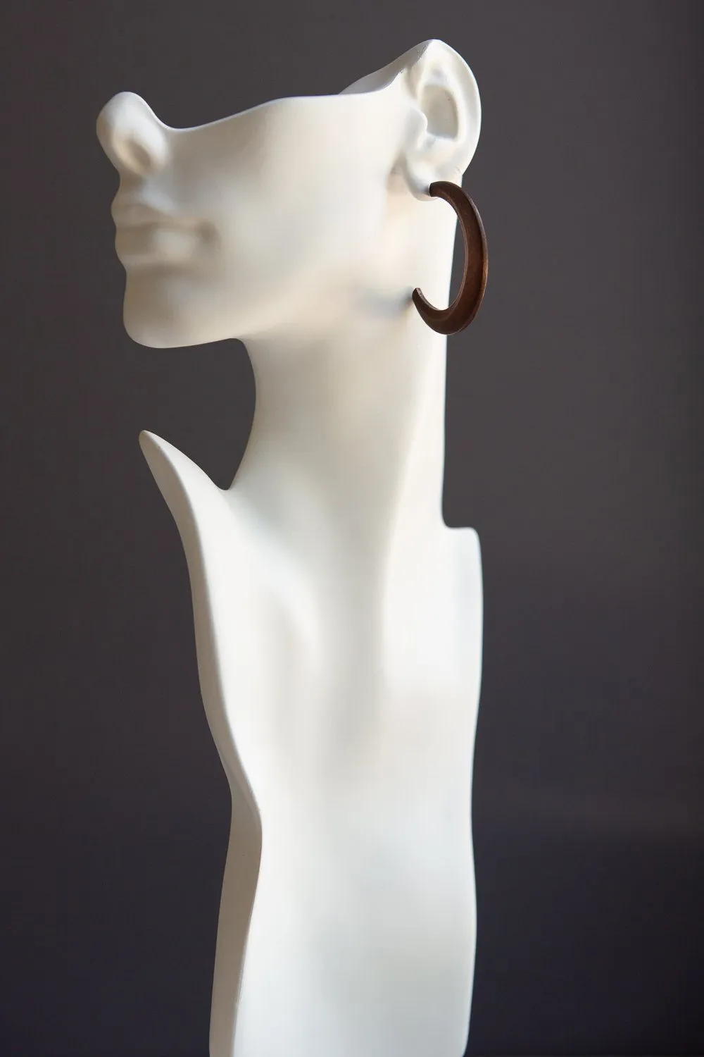 Natural Wood Half Hoop Earrings