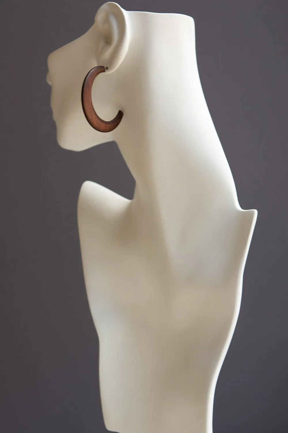 Natural Wood Half Hoop Earrings