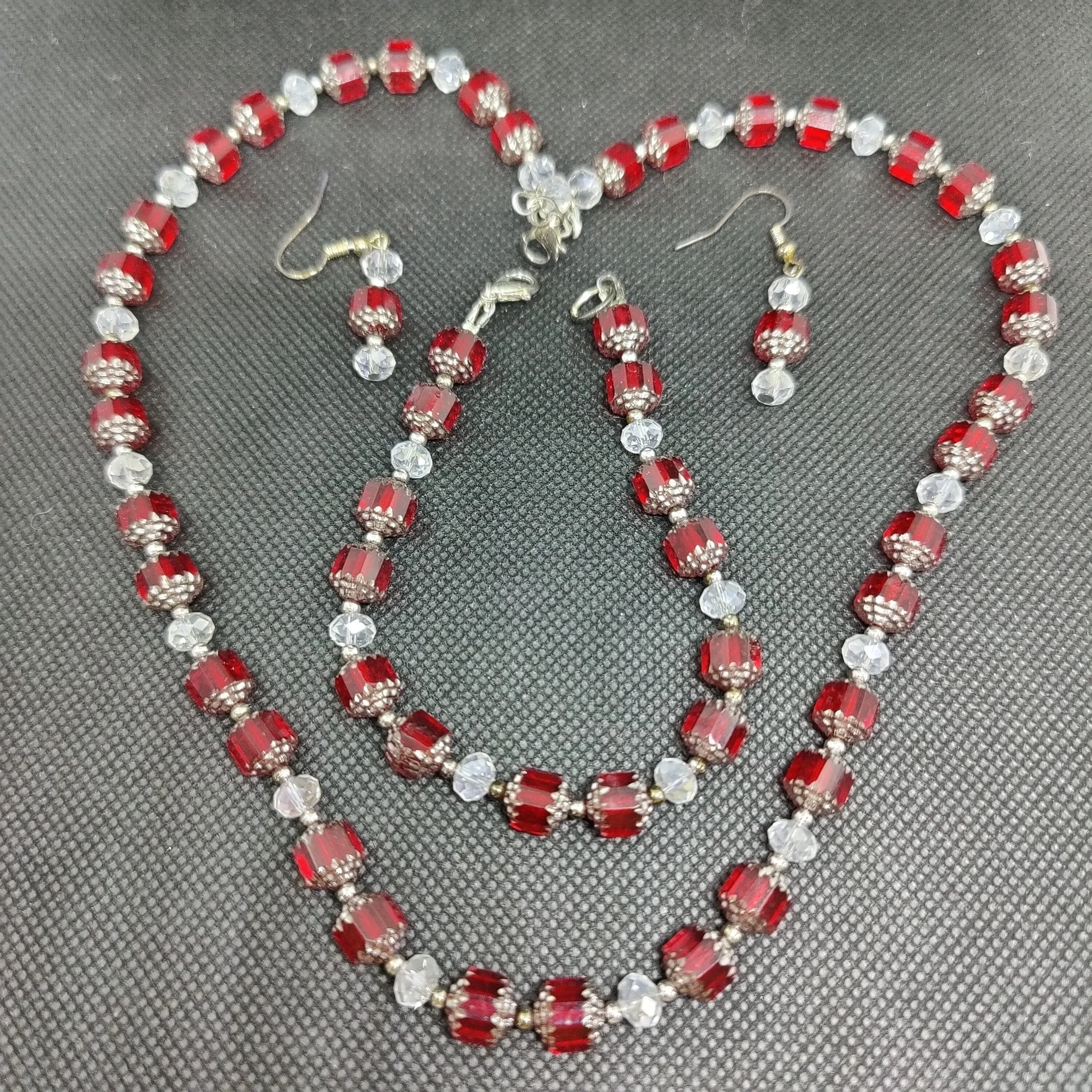 NBE #76 Stunning Red Cathedral Beads!!!