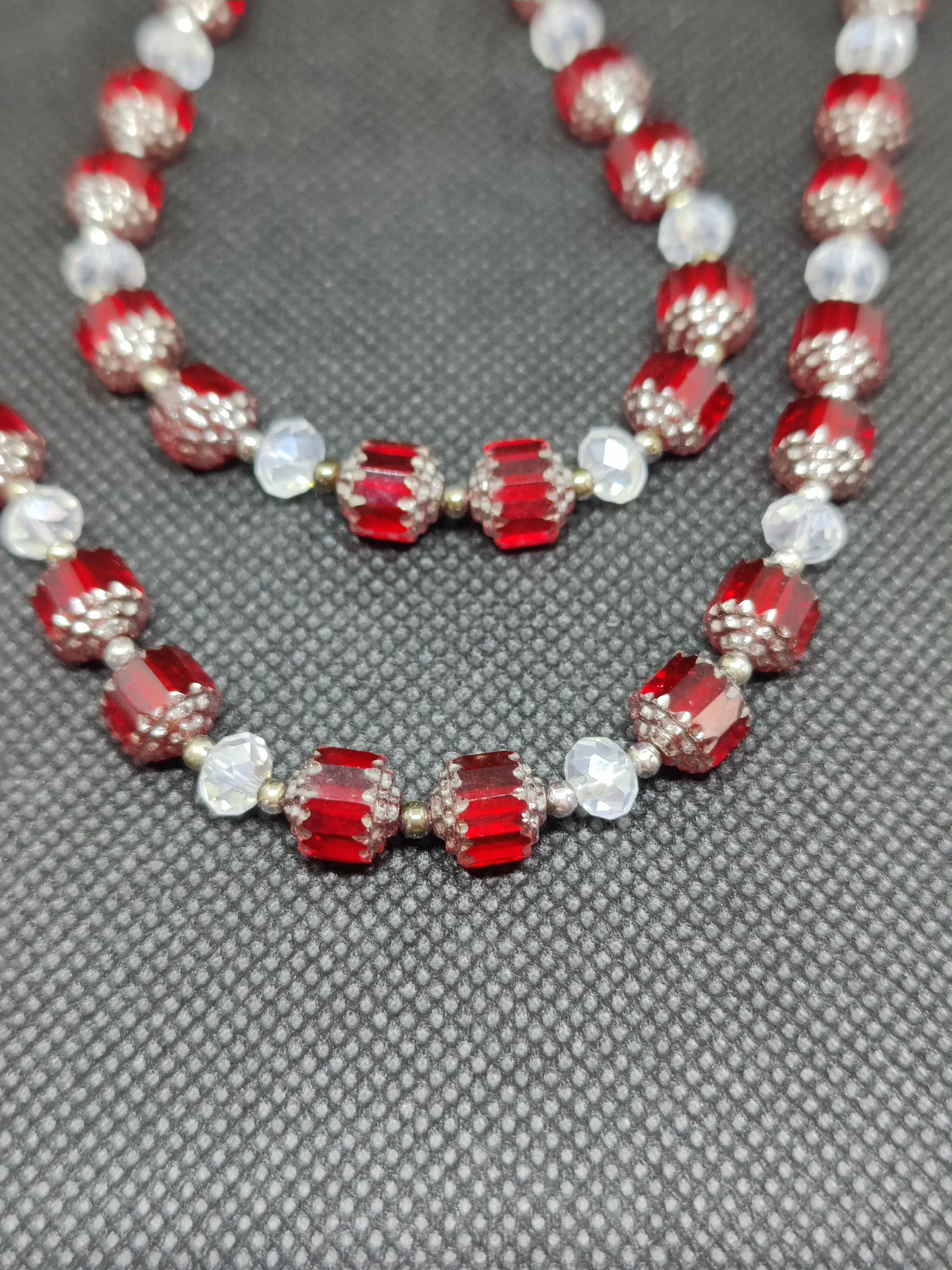 NBE #76 Stunning Red Cathedral Beads!!!