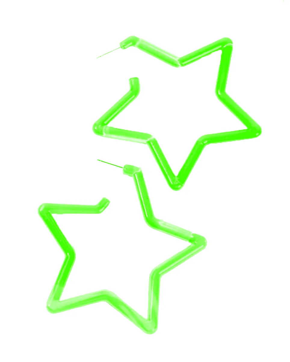 Neon Retro Star Acrylic Earrings