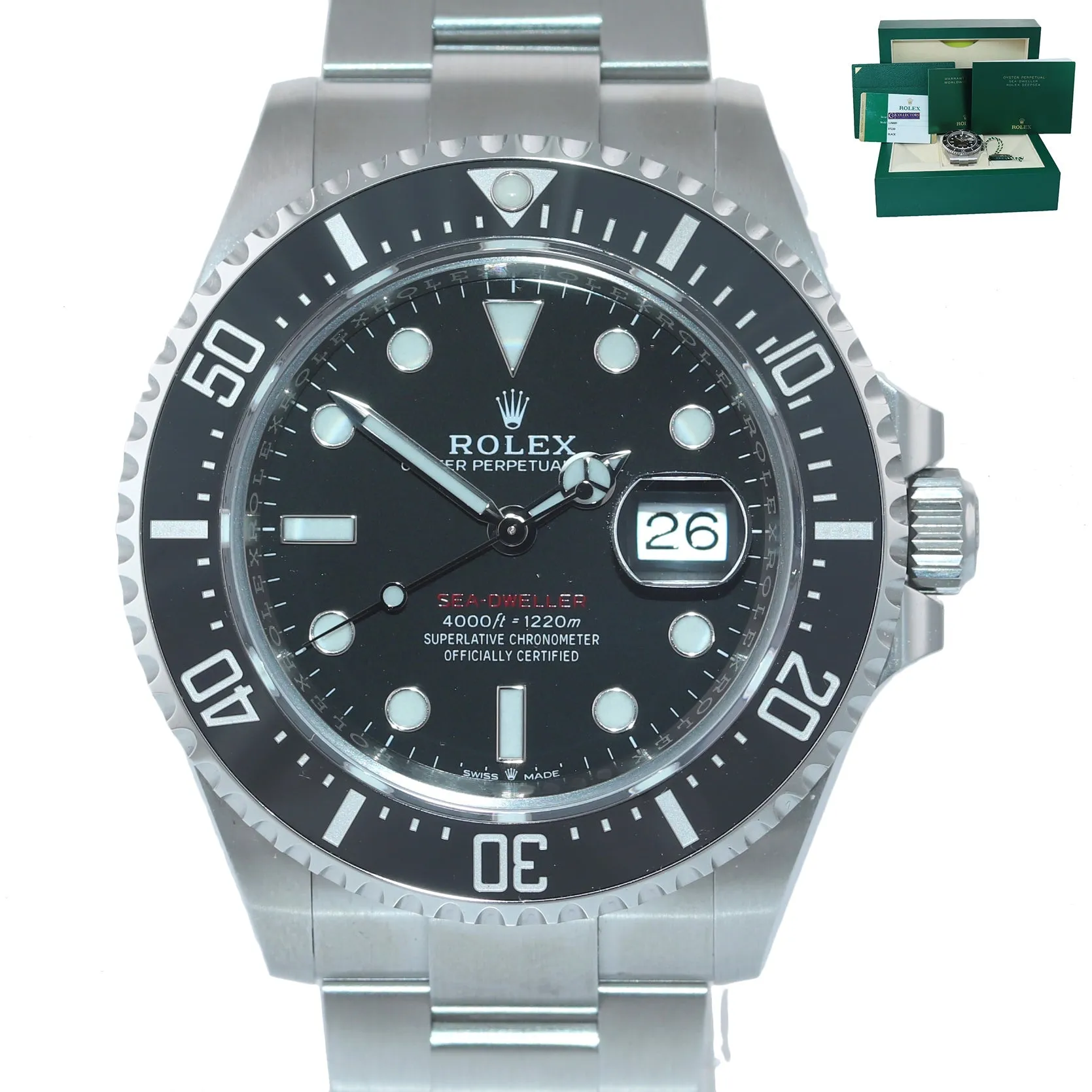 NEW 2019 PAPERS Mark II Rolex Red Sea-Dweller 43mm 126600 Steel Watch Box