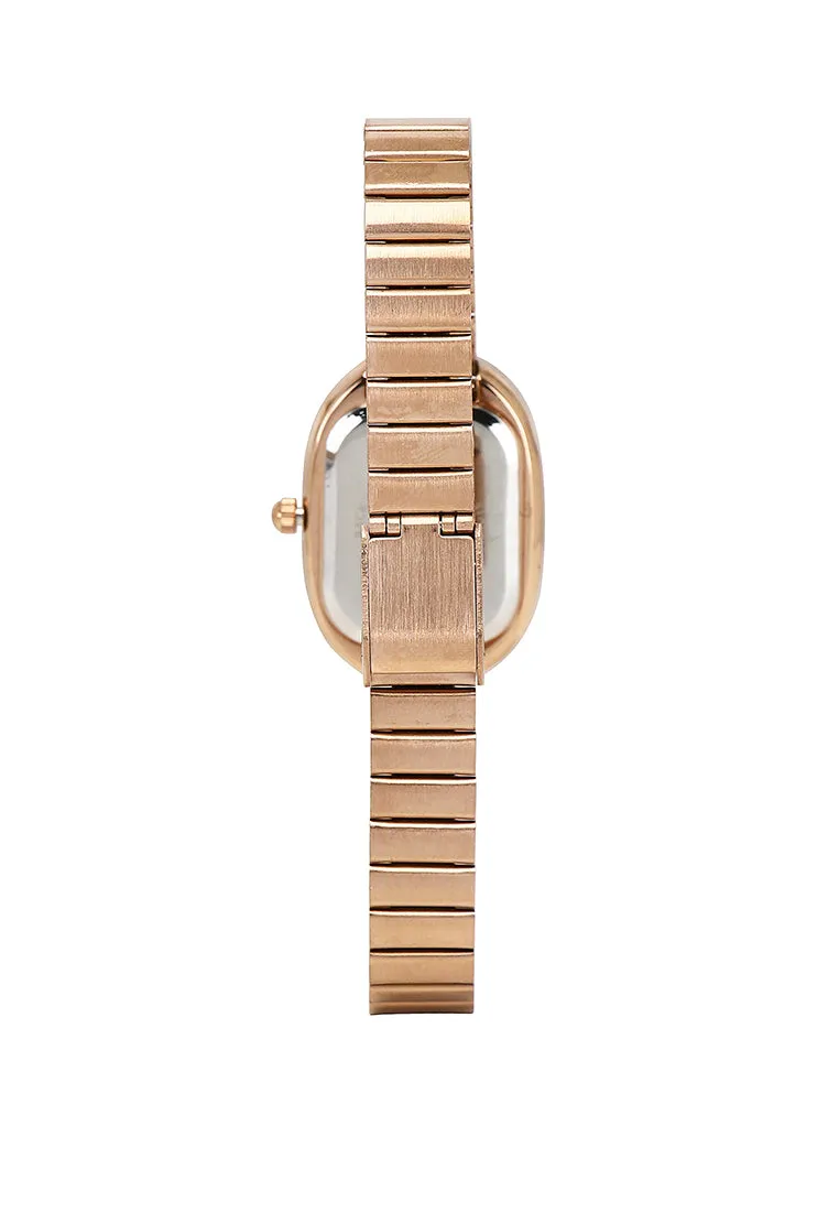 Noelle Rose Gold Stainless Steel Analog Watch (White)