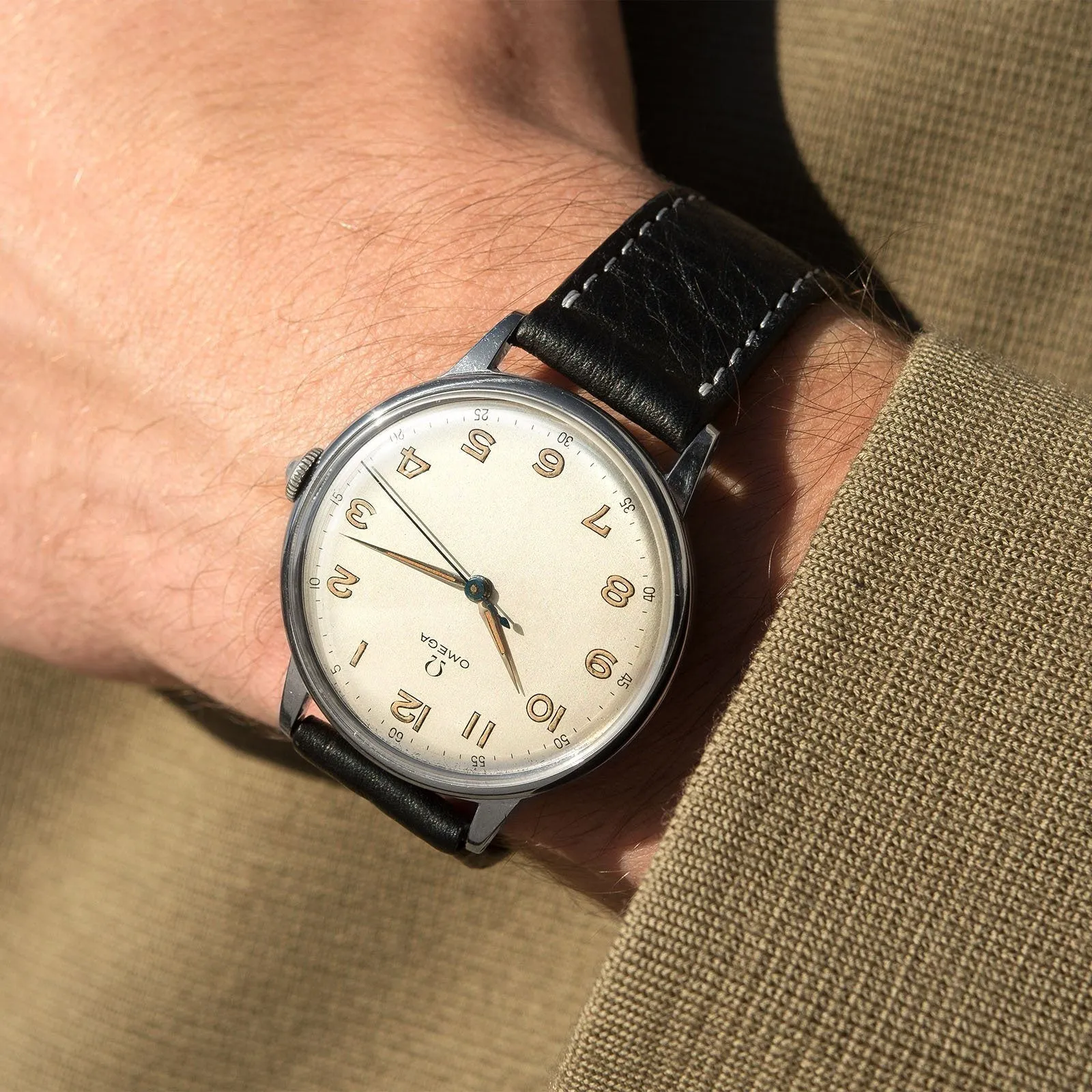 Omega Oversize Steel Dress Watch with Arabic Numerals 2325