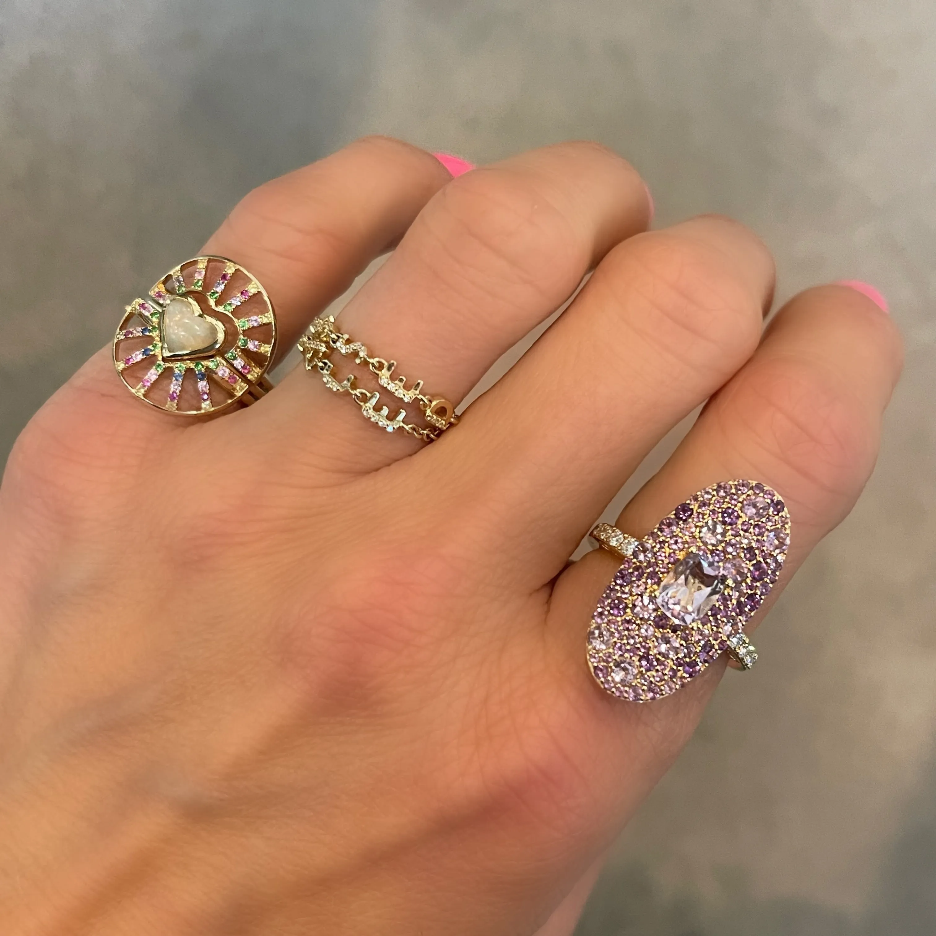 Opal & Sapphire Nesting Ring Set