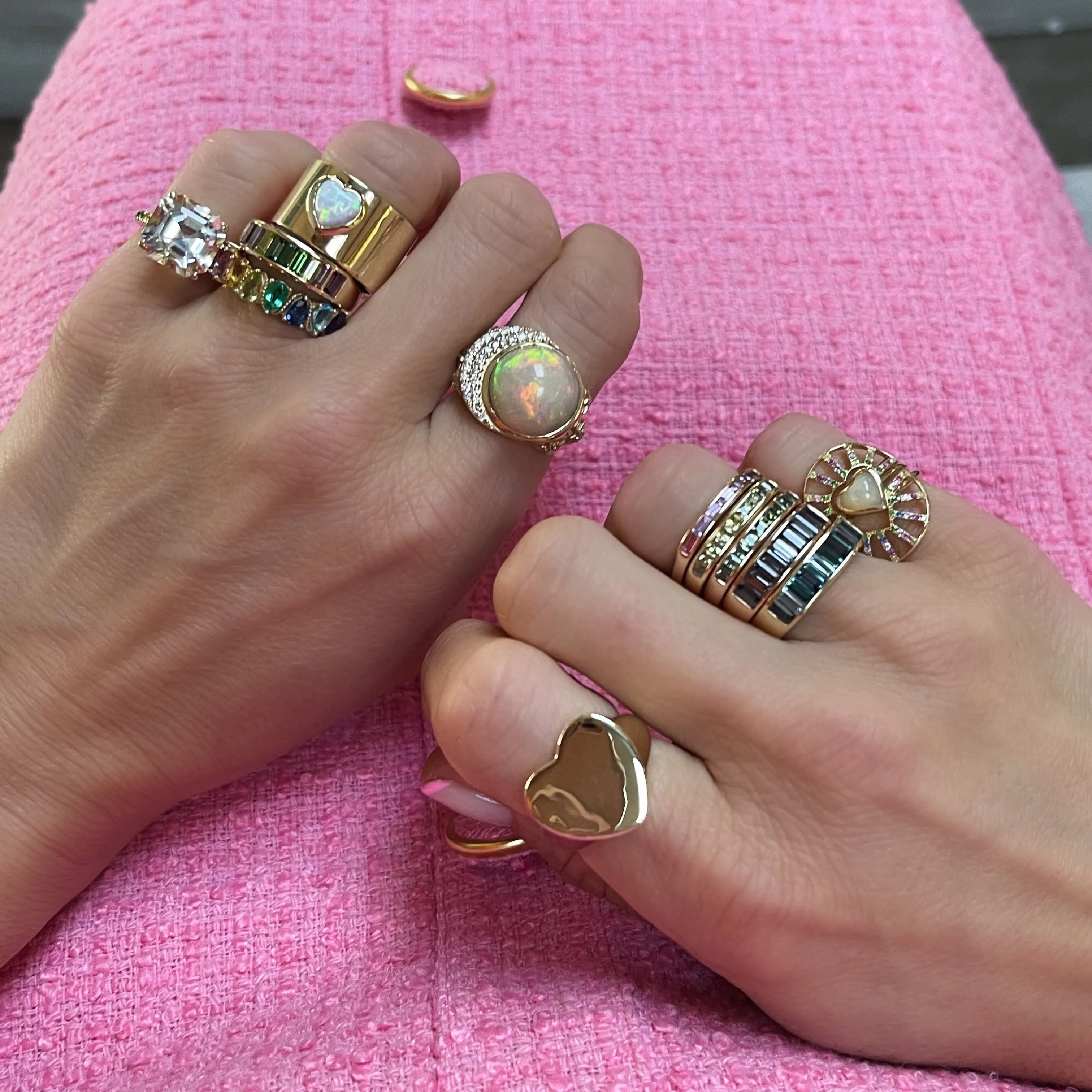 Opal & Sapphire Nesting Ring Set