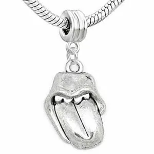 Open Mouth with Tongue Sticking Out European Bead Compatible for Most European Snake Chain Bracelet
