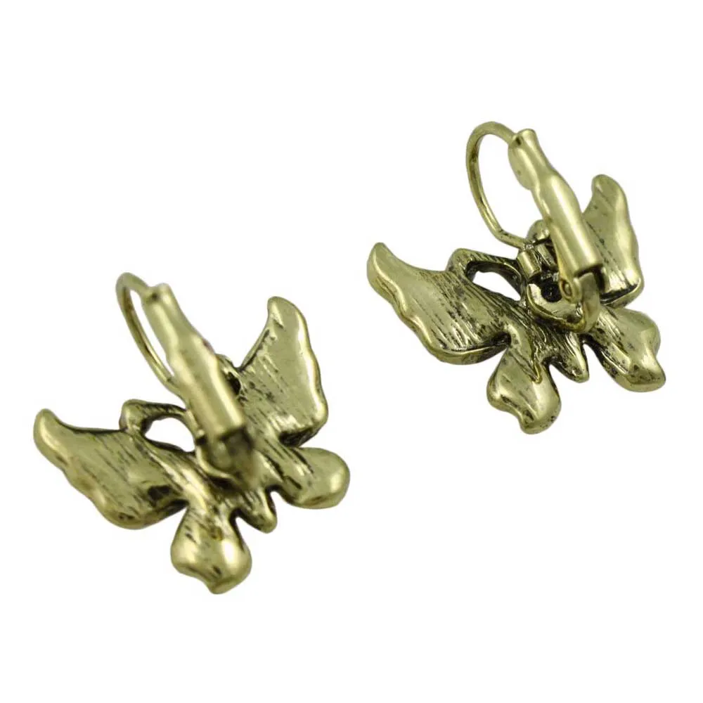 Orange Antique Butterfly Pierced Earring - REE531