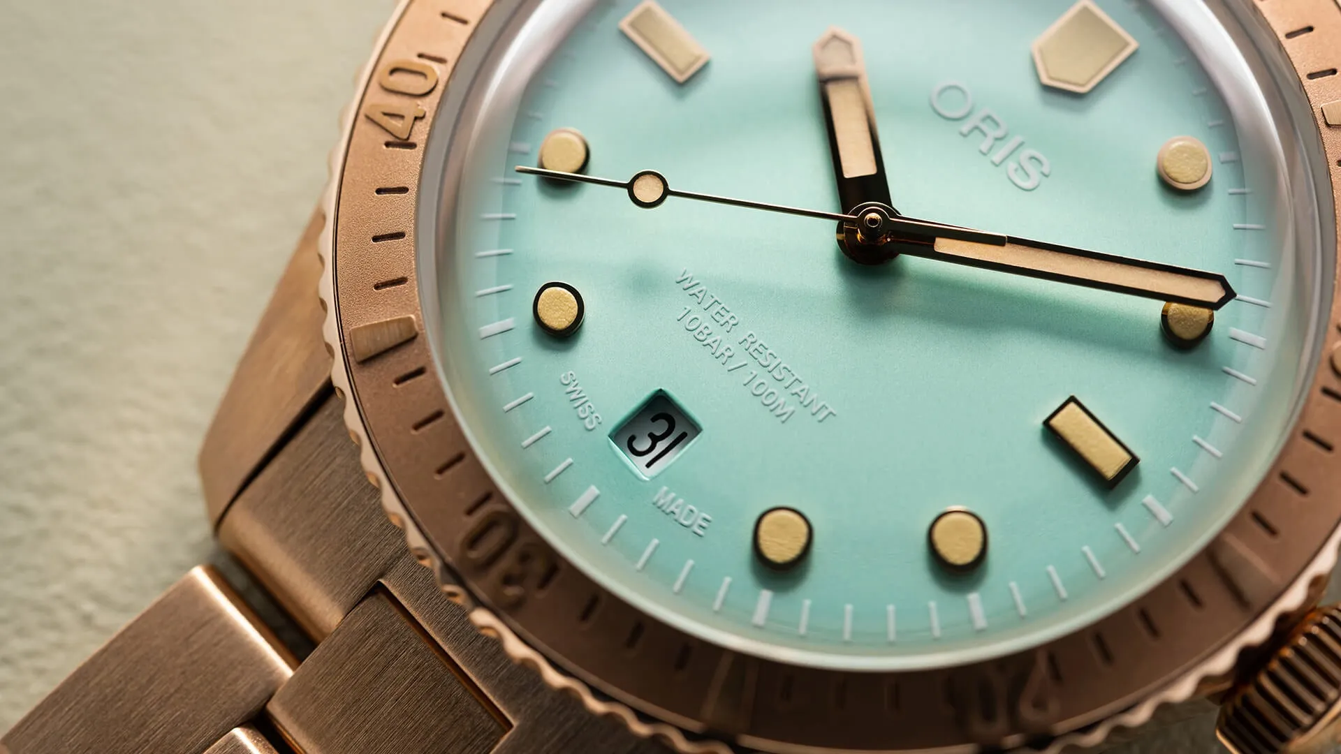 Oris Divers Bronze Sixty-Five Cotton Candy Green Bracelet