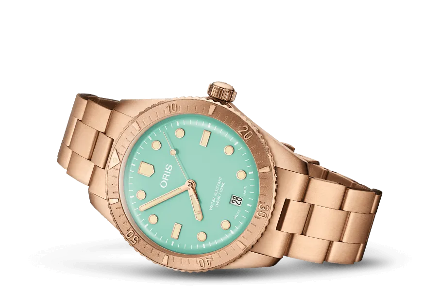 Oris Divers Bronze Sixty-Five Cotton Candy Green Bracelet
