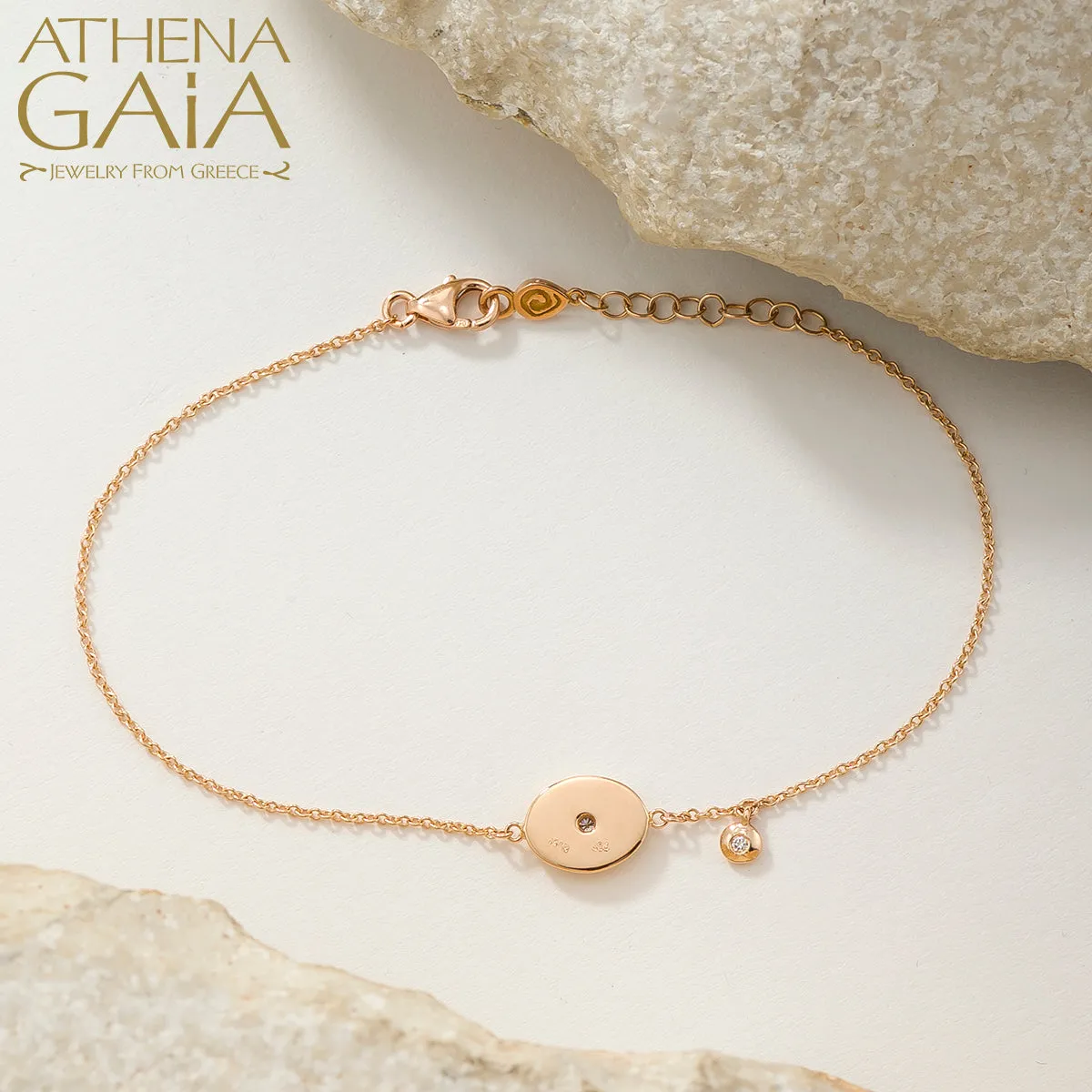 Oval Evil Eye Enamel With Diamond Bracelet