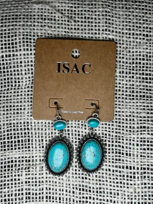 Oval Turquoise Stone Earrings