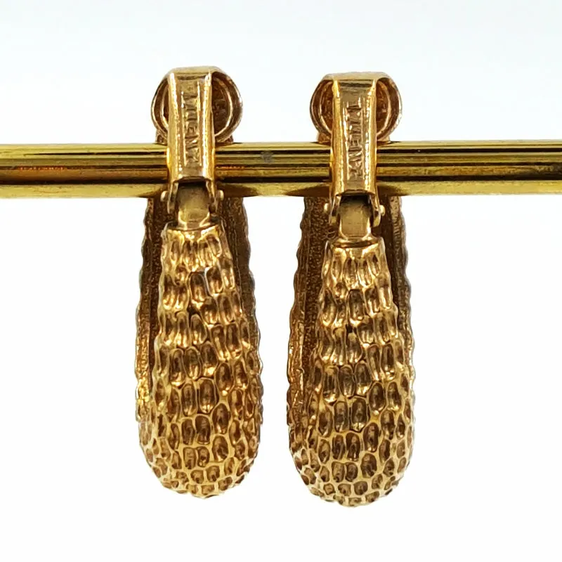 Panetta Vintage Rhinestone Hoop Earrings in Brutalist Modern Style