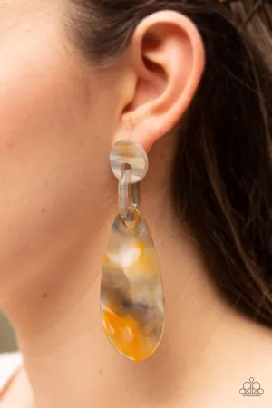 Paparazzi A HAUTE Commodity Yellow Earrings