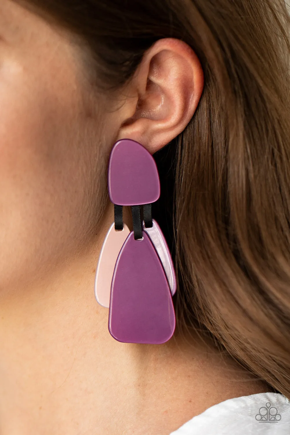 Paparazzi All FAUX One Earrings Purple