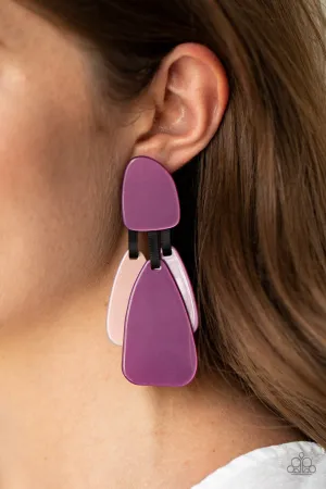 Paparazzi All FAUX One Earrings Purple