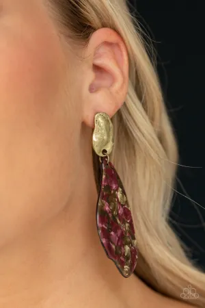 Paparazzi - Fish Out Of Water - Brass Multi Color Acrylic Earrings