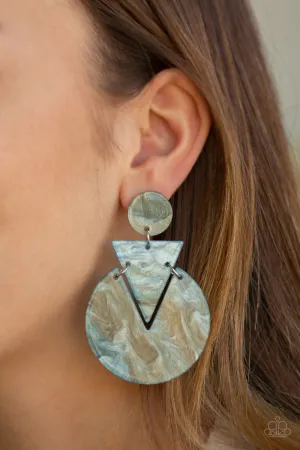Paparazzi - Head Under WATERCOLORS-Blue Earrings