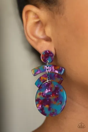 Paparazzi In The Haute Seat - Purple Acrylic Earrings