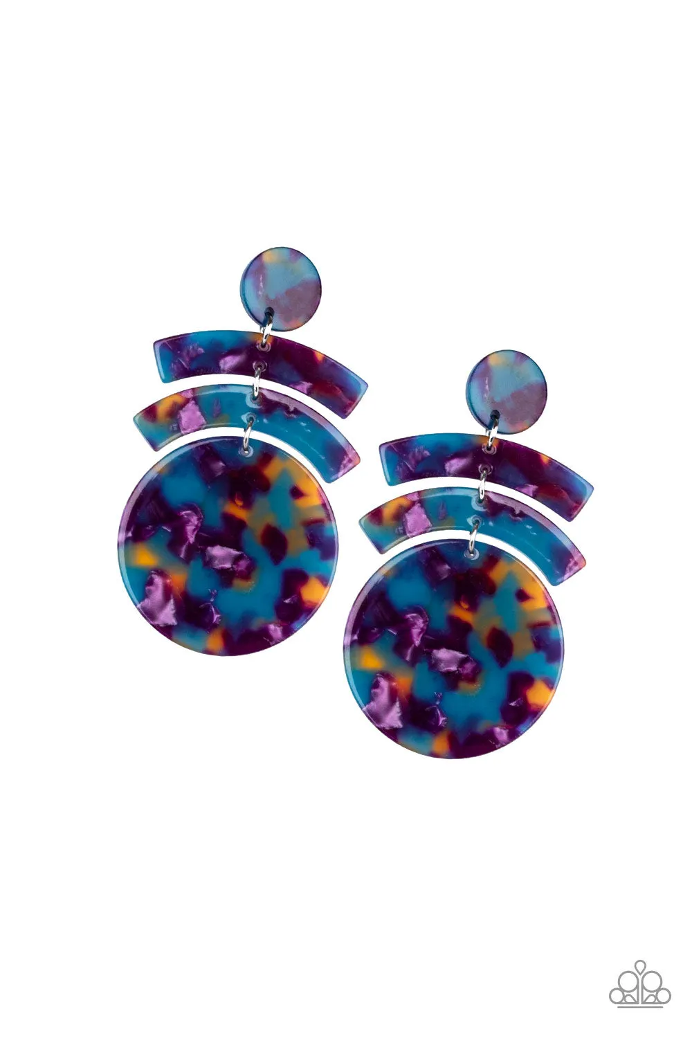 Paparazzi In The Haute Seat - Purple Acrylic Earrings