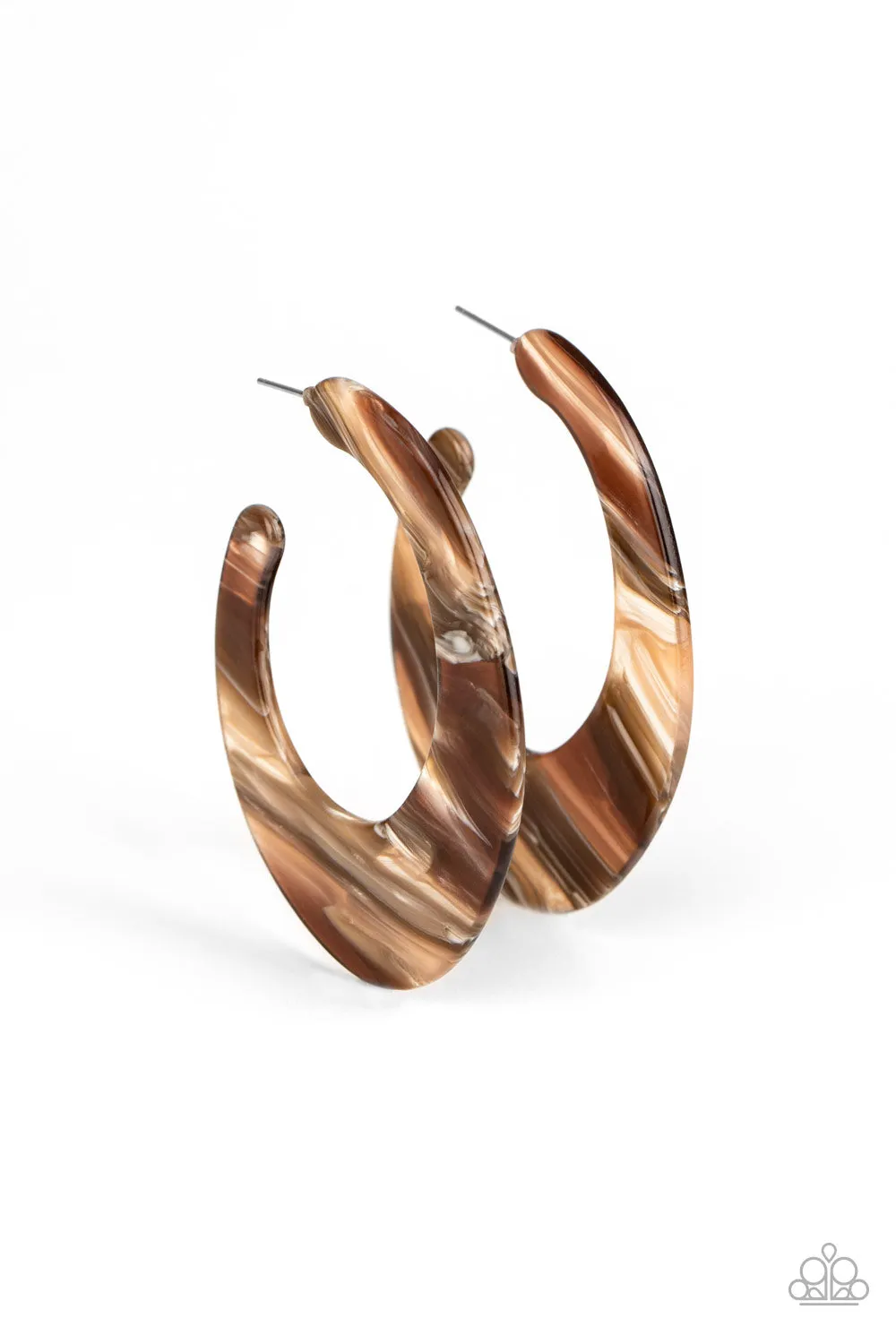 Paparazzi Retro Renaissance - Brown Earrings