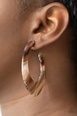 Paparazzi Retro Renaissance - Brown Earrings