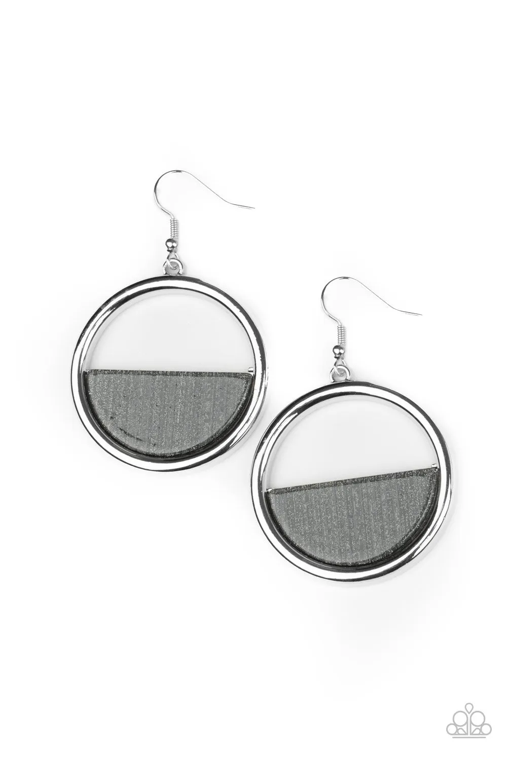Paparazzi Stuck In Retrograde - Silver Earrings