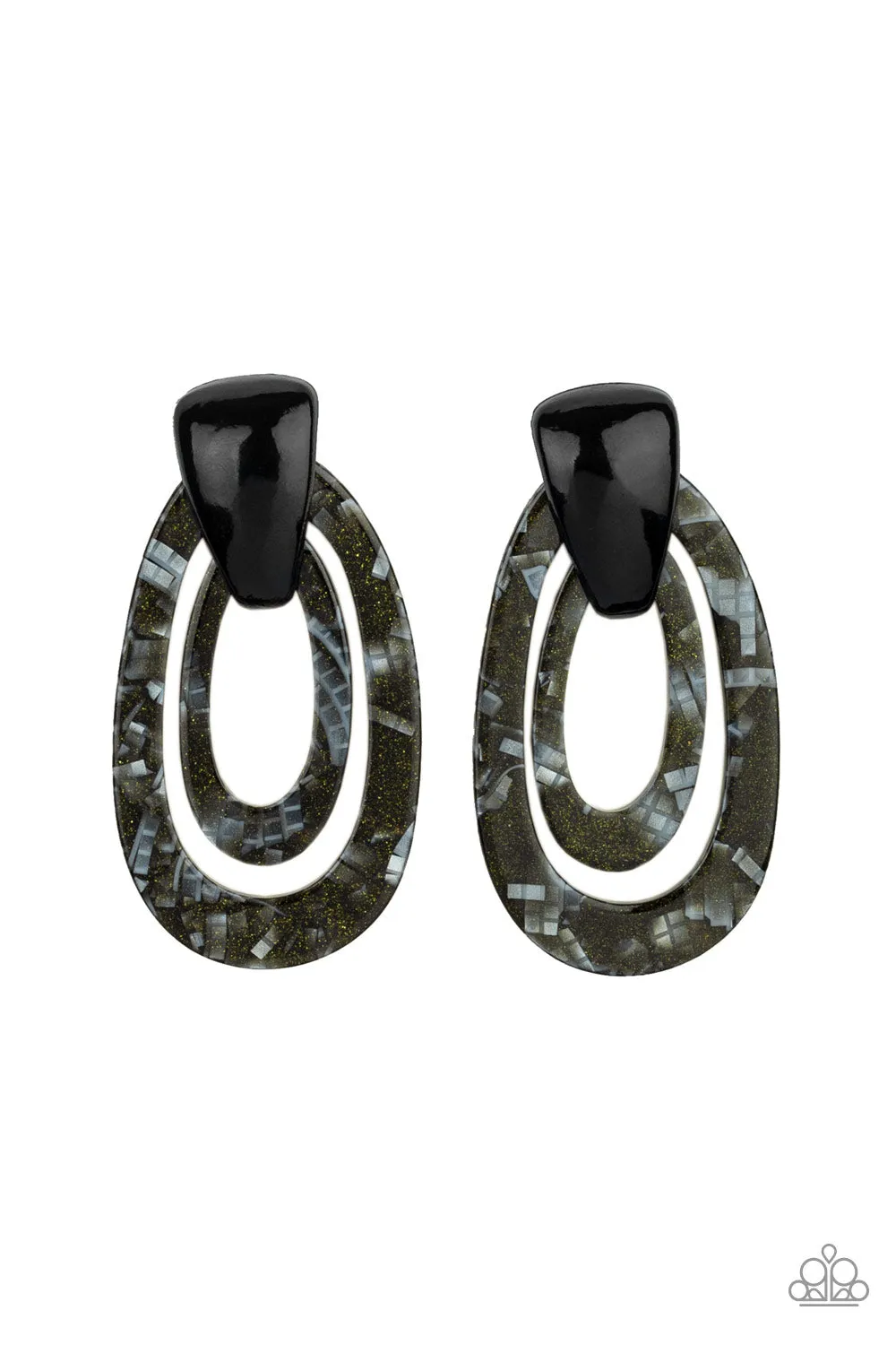 Paparazzi - The HAUTE Zone - Black Earring