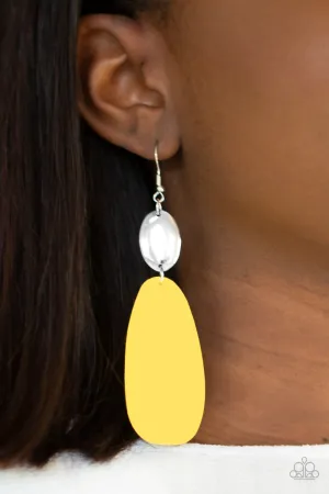 Paparazzi - Vivaciously Vogue - Yellow Earrings
