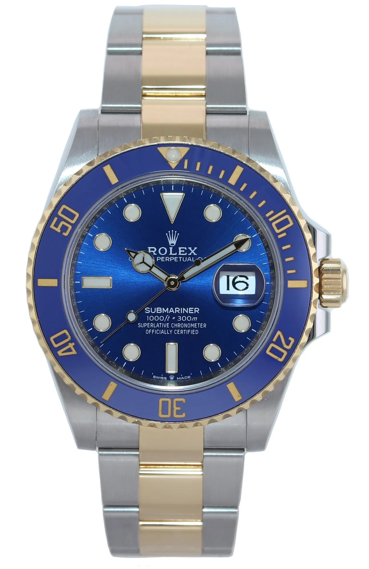 PAPERS Rolex Submariner 41mm Blue 126613LB Two Tone Gold Steel Watch