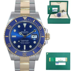 PAPERS Rolex Submariner 41mm Blue 126613LB Two Tone Gold Steel Watch