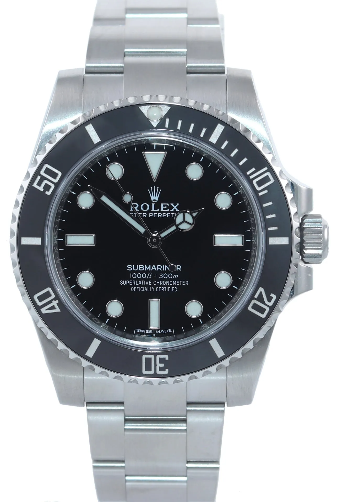 PAPERS Rolex Submariner No-Date 114060 Steel Black Ceramic Dive 40mm Watch Box