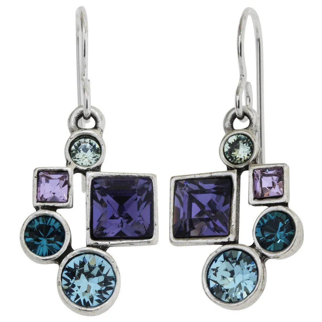 Patricia Locke Hotsy Totsy Sterling Silver Plated Swarovski Crystal Multi Color Earrings, Waterlily EF0952S