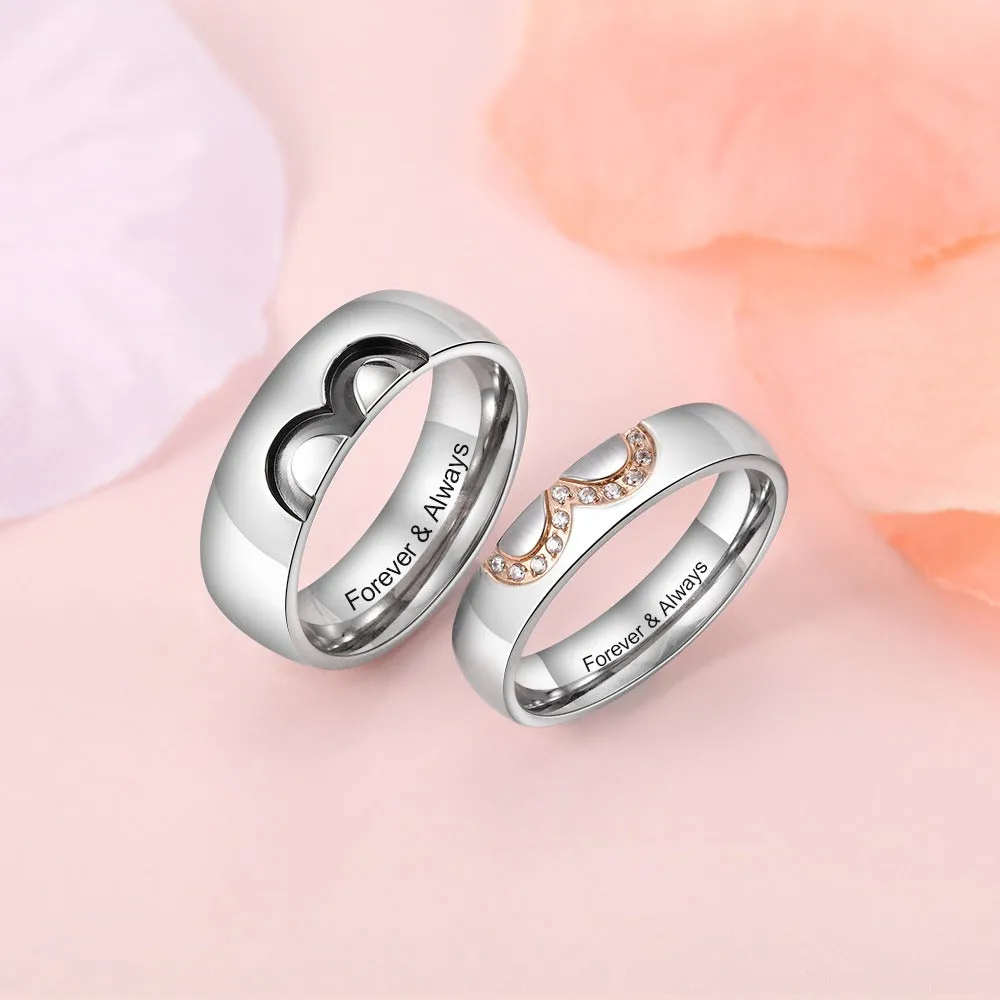 Personalized Infinity Couple Rings With Engraving Names