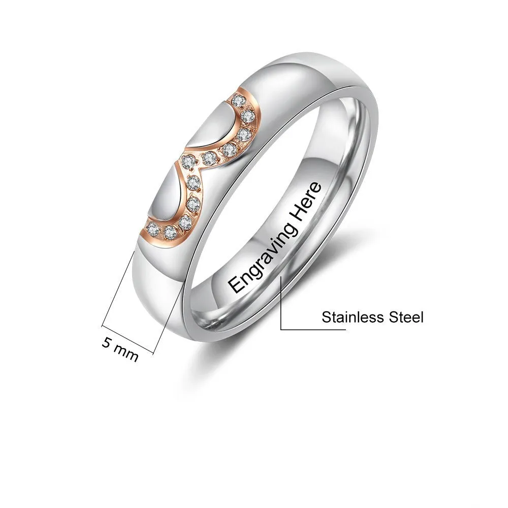 Personalized Infinity Couple Rings With Engraving Names
