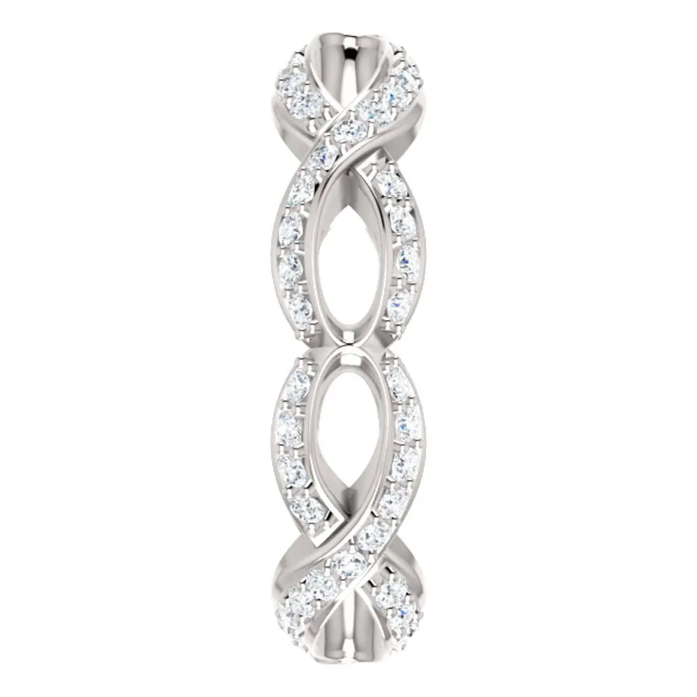 Platinum 3/4 CTW Diamond Infinity-Inspired Eternity Band Size 7