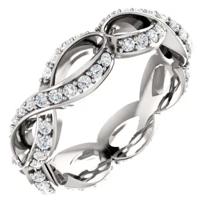 Platinum 3/4 CTW Diamond Infinity-Inspired Eternity Band Size 7