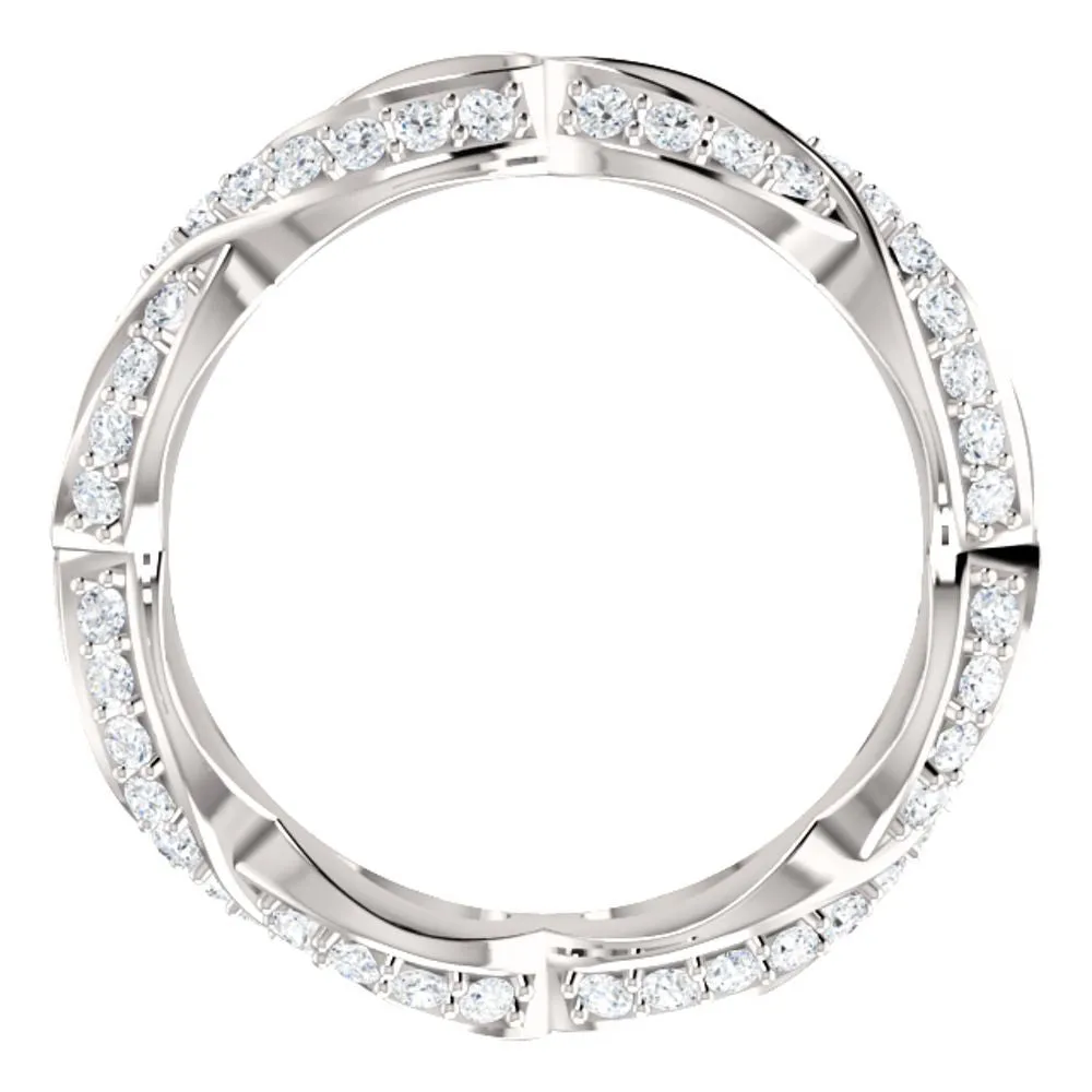 Platinum 3/4 CTW Diamond Infinity-Inspired Eternity Band Size 7