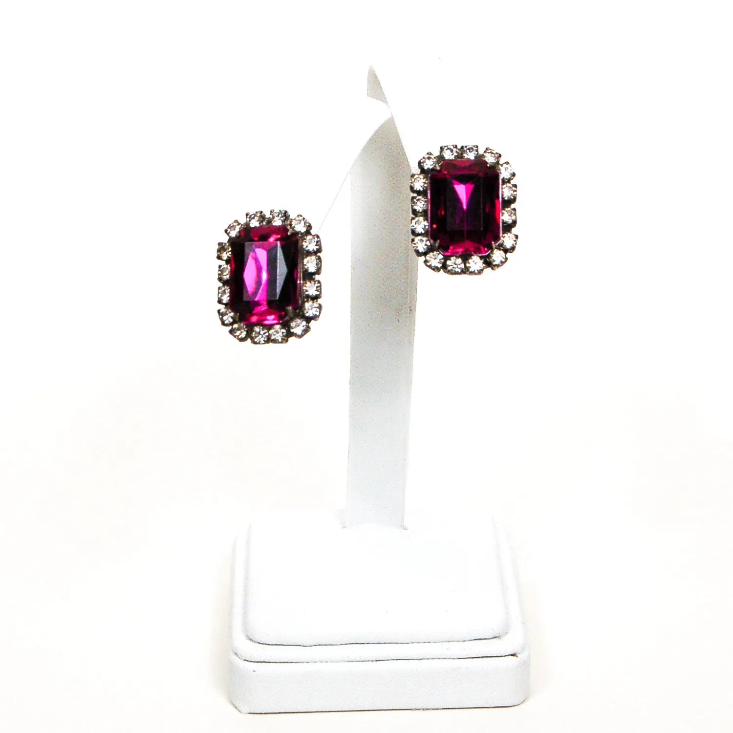 Purple and Rhinestone Earrings