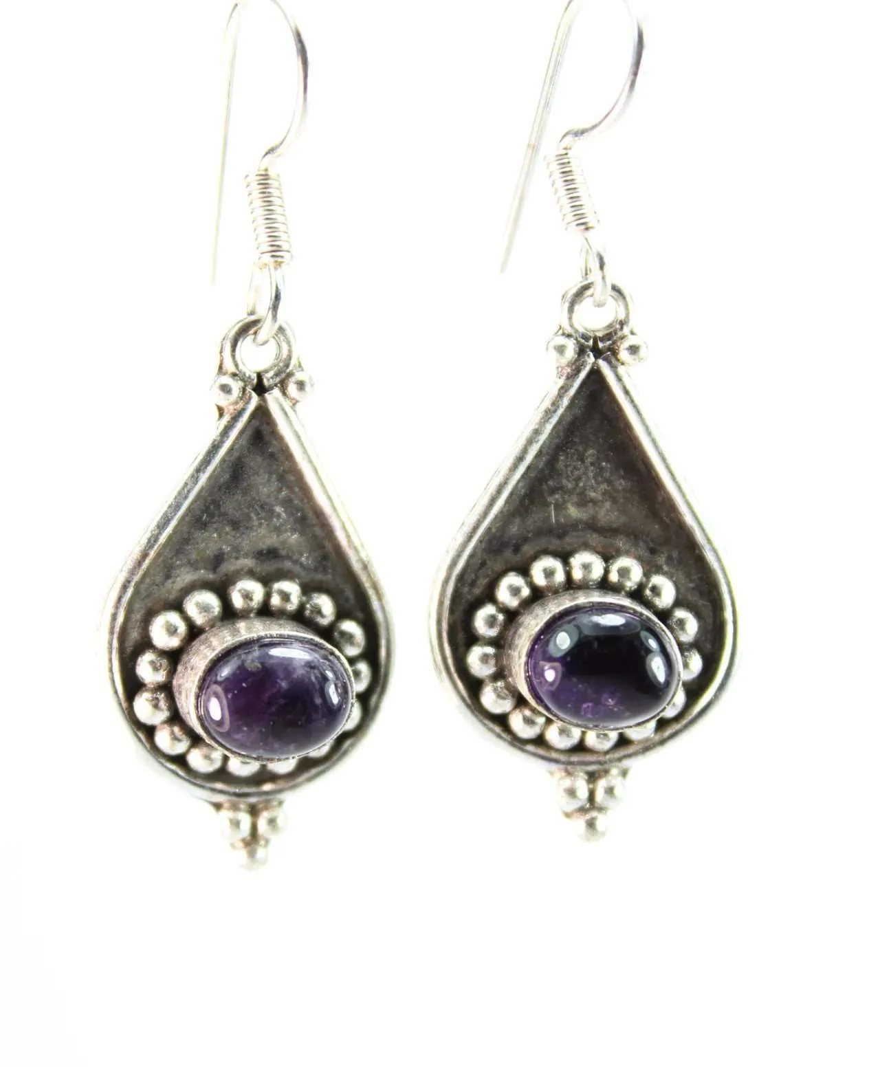 Purple Aqua Glass Earrings