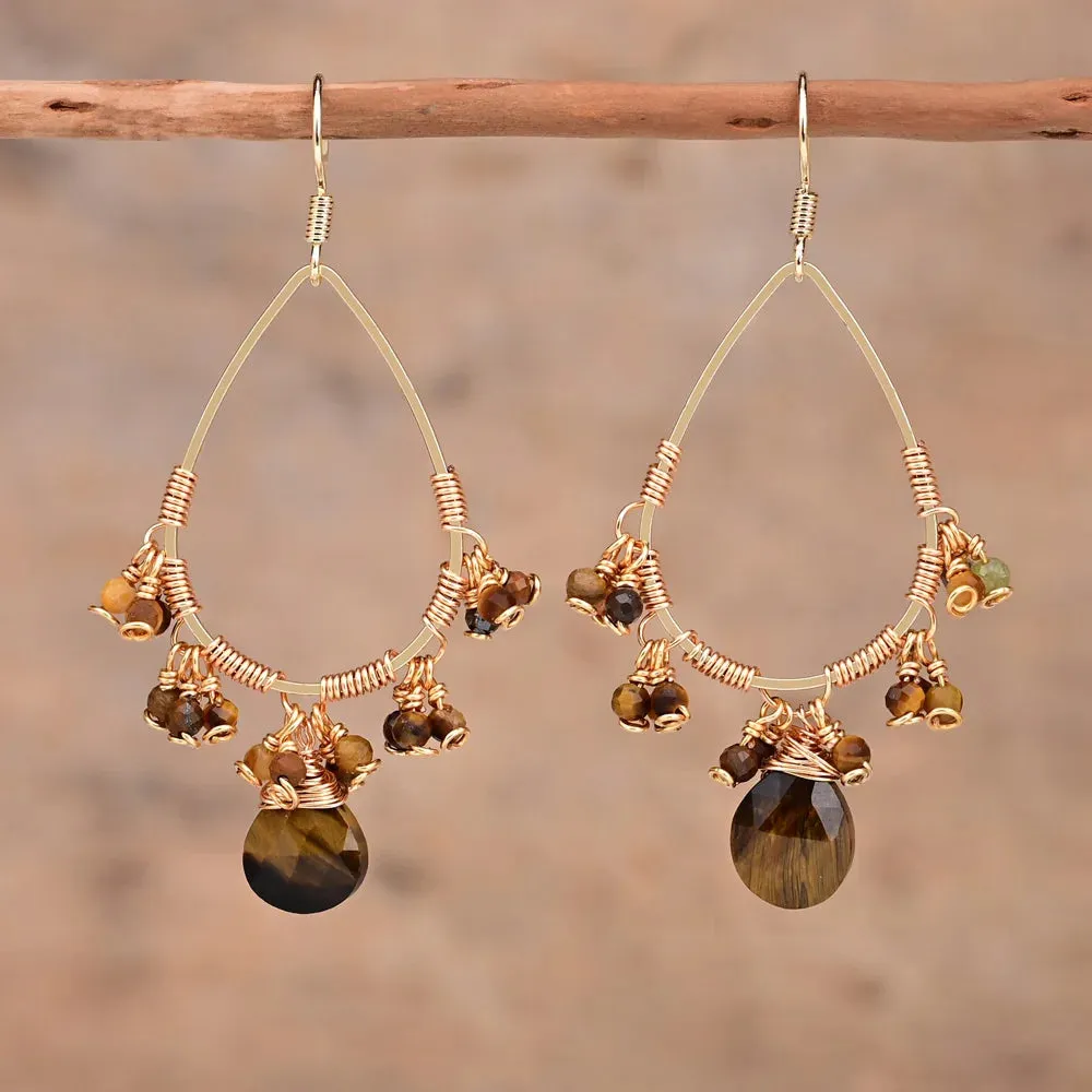 "Retro" Earrings in Natural Stones