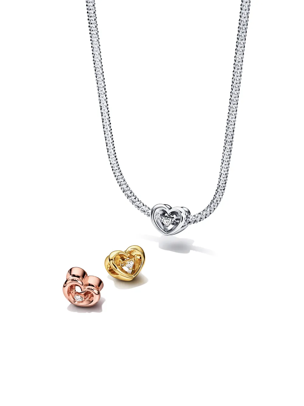 Radiant Heart & Floating Stone Charm