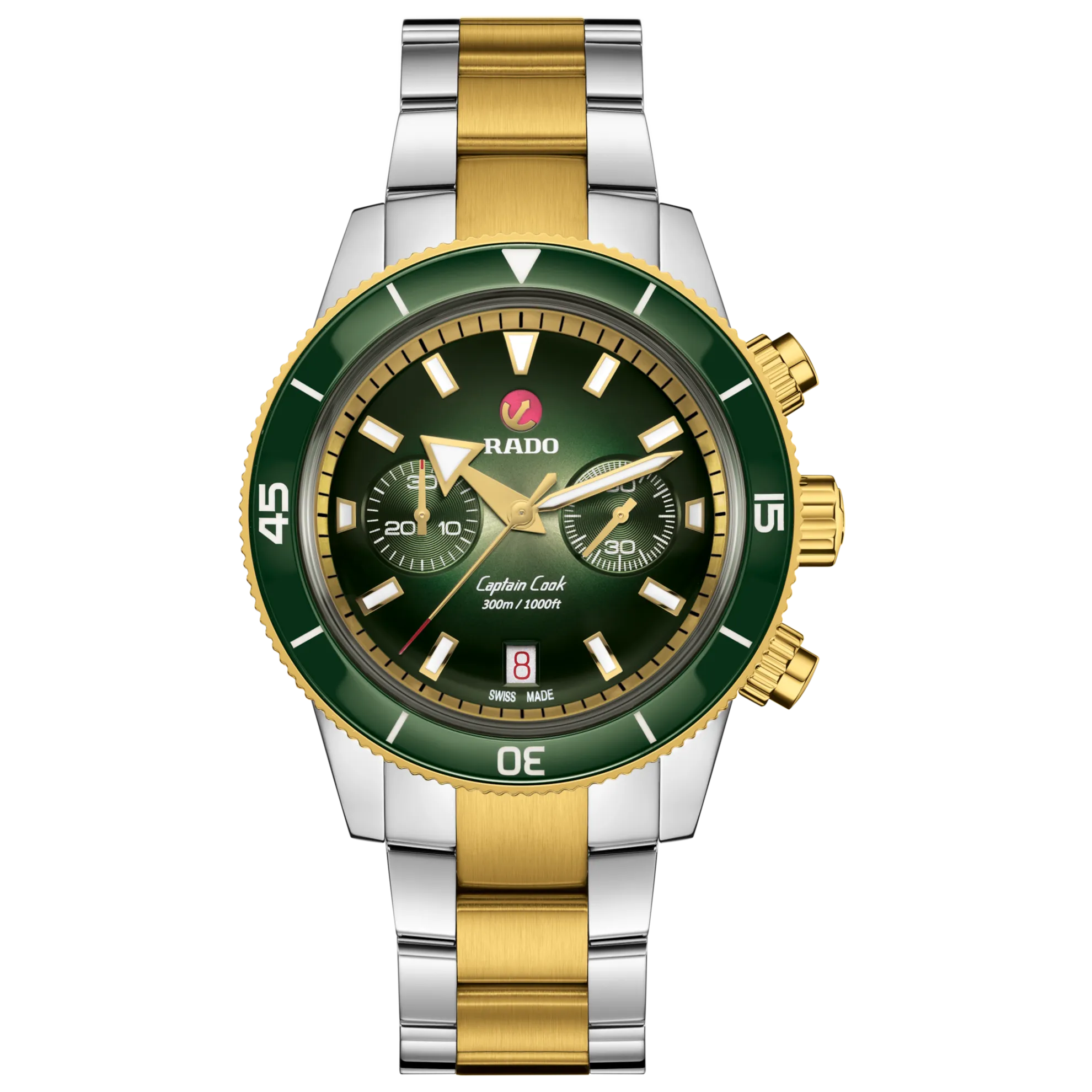 Rado Captain Cook Automatic Chronograph Green 2 Tones