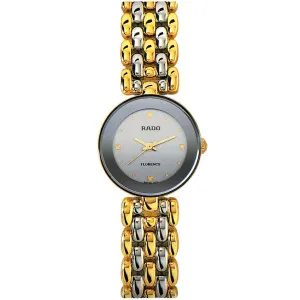 Rado Florence Stainless Steel Two-tone Grey Dial Quartz Watch for Ladies - R48745103