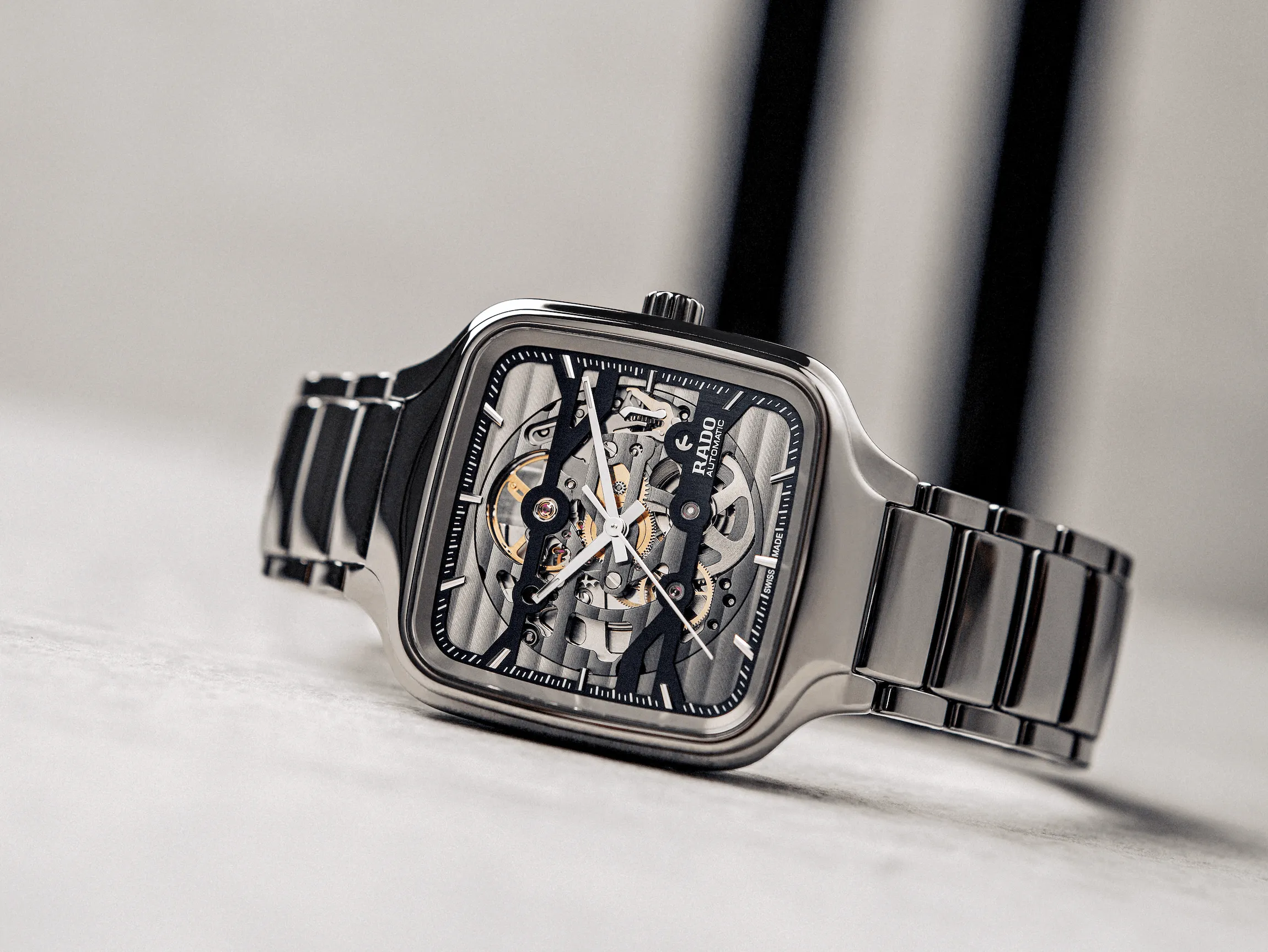 RADO True Square Automatic Skeleton Plasma Ceramic 38mm Men's Watch R27125152