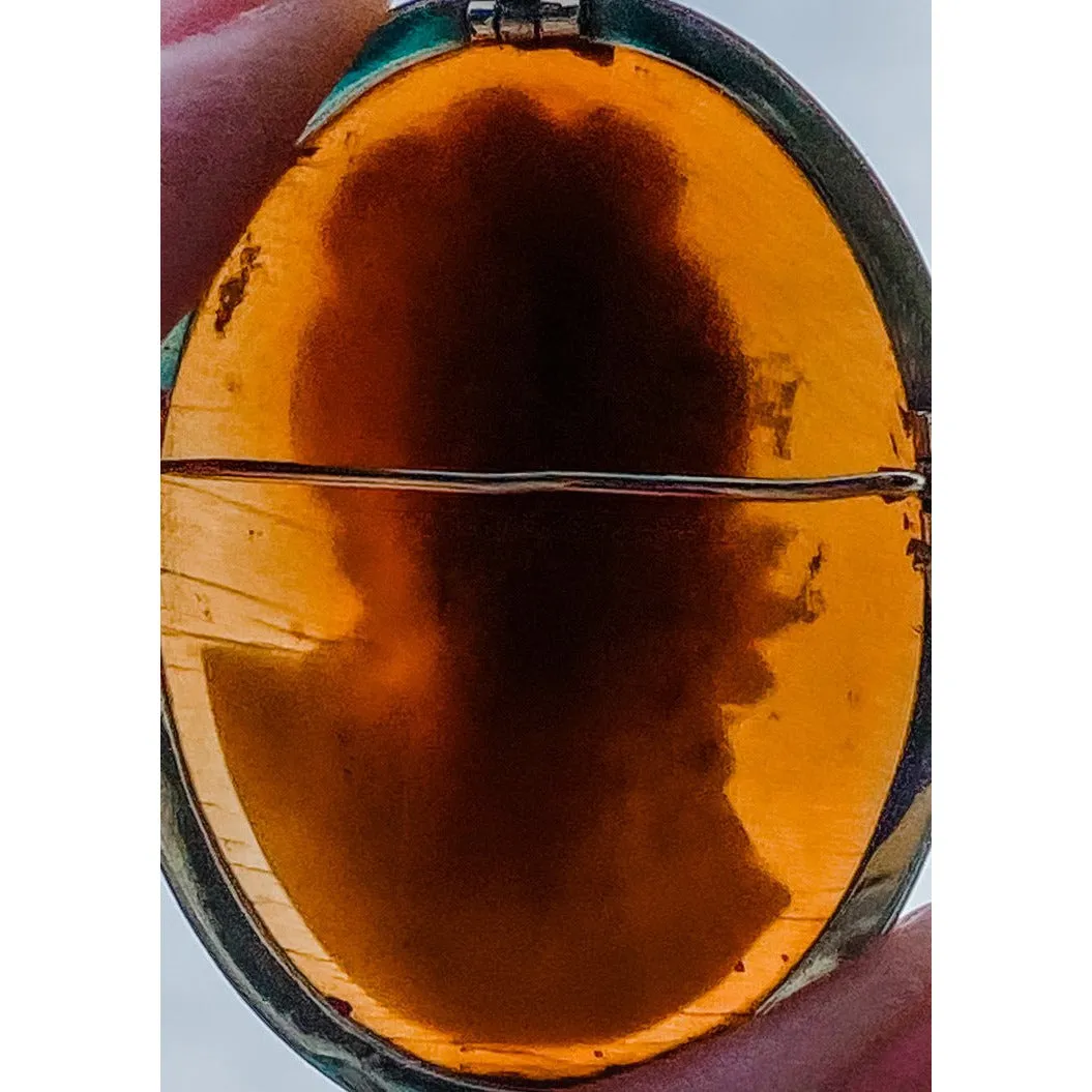 Rare Antique 19th Century Victorian Sardonyx  Cameo Brooch & Earrings 14K Gold