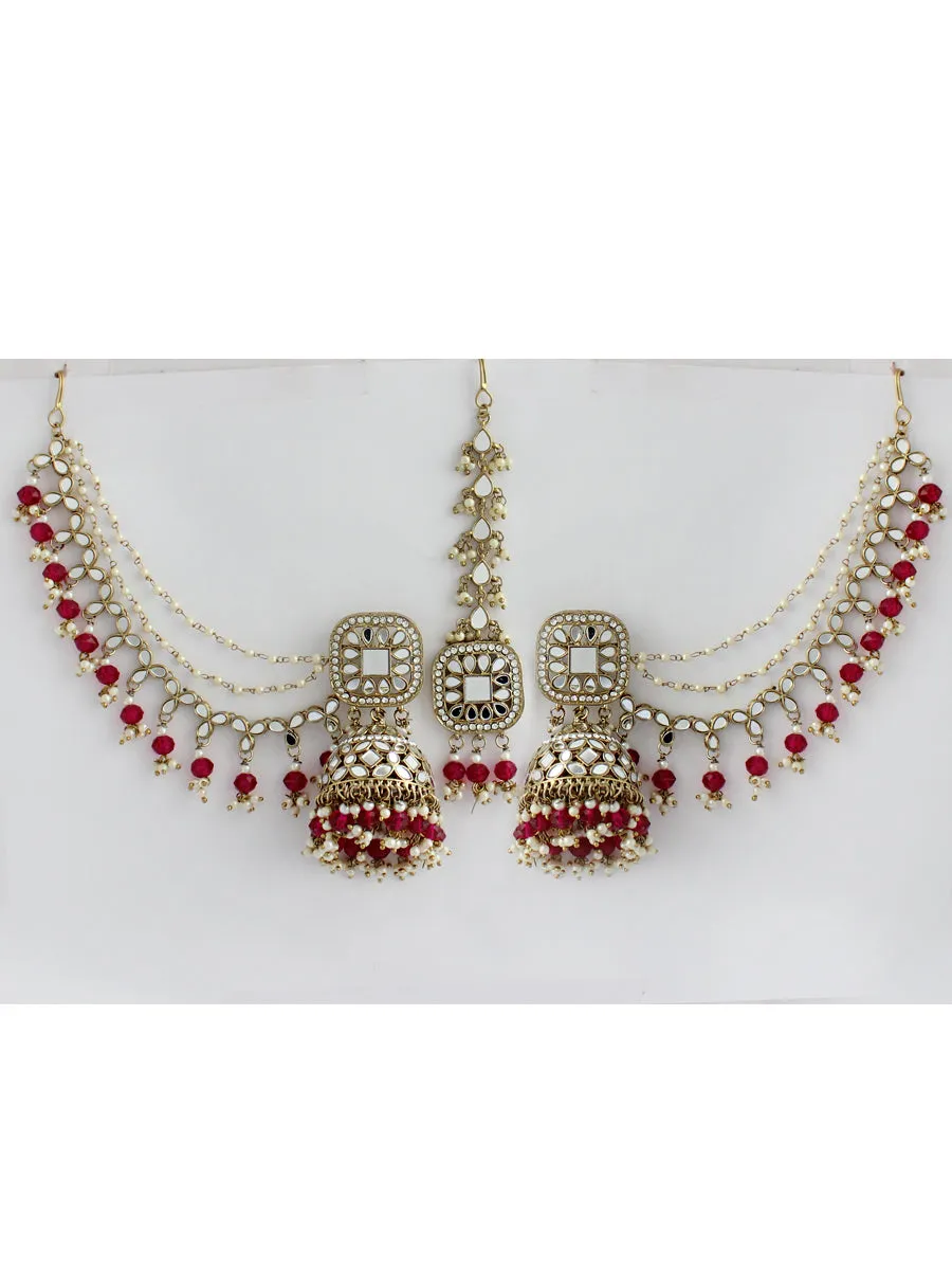 Rasika Mirror Earrings & Tikka
