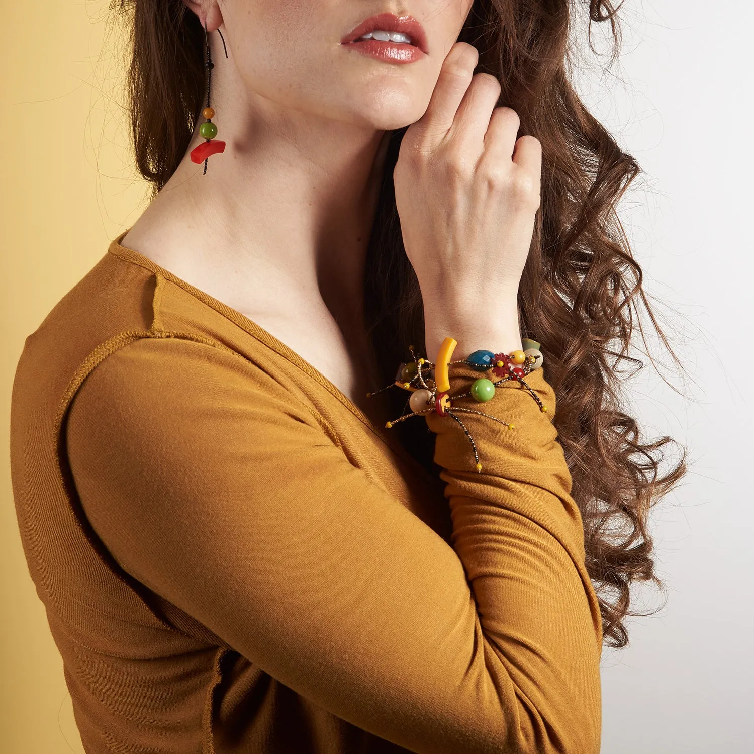 Red, Green & Yellow Earrings